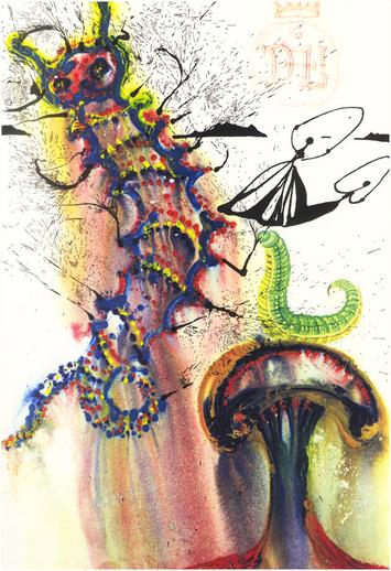 Caterpillar Alice in Wonderland Salvador Dali