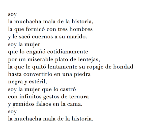 poemas de mujeres latinoamericanas mala