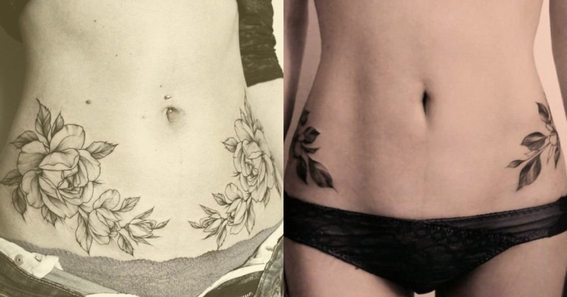 stomach hip tattoos