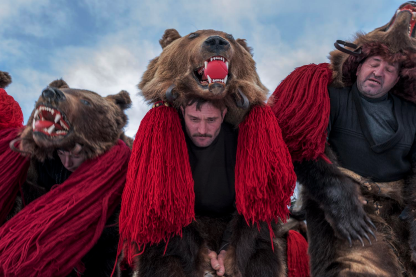 17 fotografías del ritual navideño de vestirse con piel de oso y bailar 5