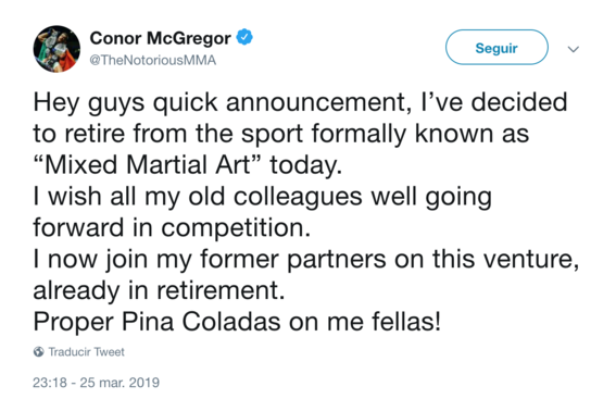 Conor Mcgregor Anuncia Su Retiro De La Ufc Mundo