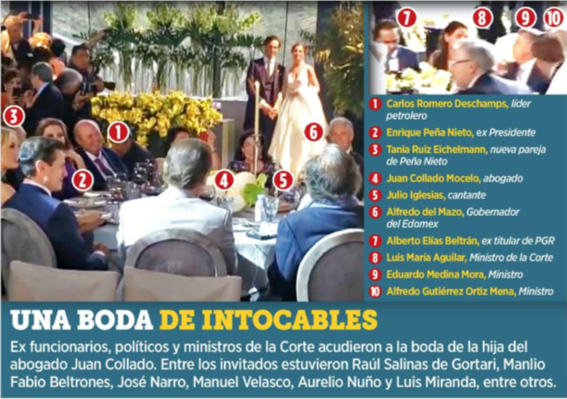 EPN, Deschamps y tres ministros en boda de hija de Juan Collado - mexico