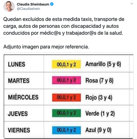 Así es como se aplicará el 'Hoy no circula' en la CDMX por ...