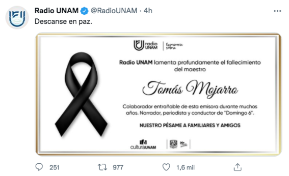 muere tomas mojarro reconocido escritor mexicano y locutor de radio unam 1