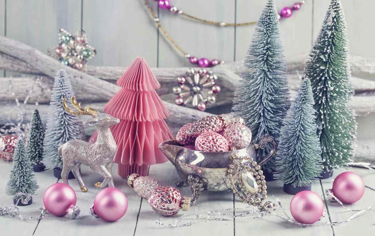 christmas decoration with pink accents