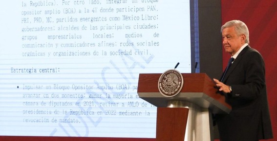 AMLO revela documento confidencial de un 'bloque opositor' para ...