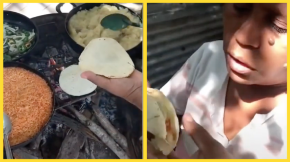 mujer muestra en tiktok como cocina con 50 pesos y se hace viral video